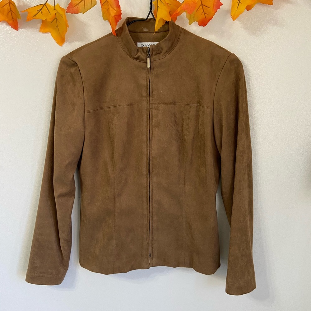 David Warren Petites New York Faux Leather Vintage Jacket - Sz 2P